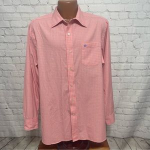 Men's VINEYARD VINES Whale Shirt Classic Fit Pink Plaid Size L